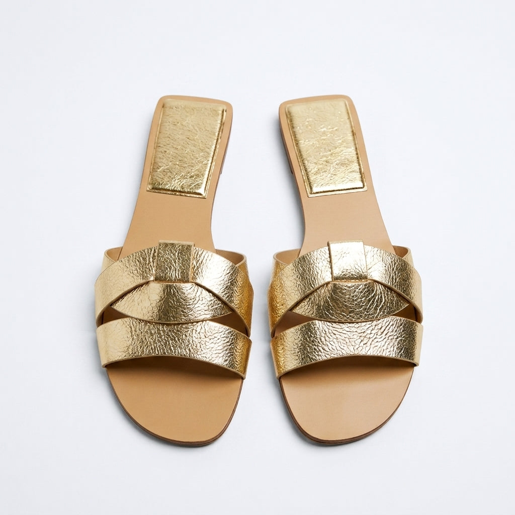 Women's Cross-Strap Flat Sandals |  Simple Versatile Slippers A91