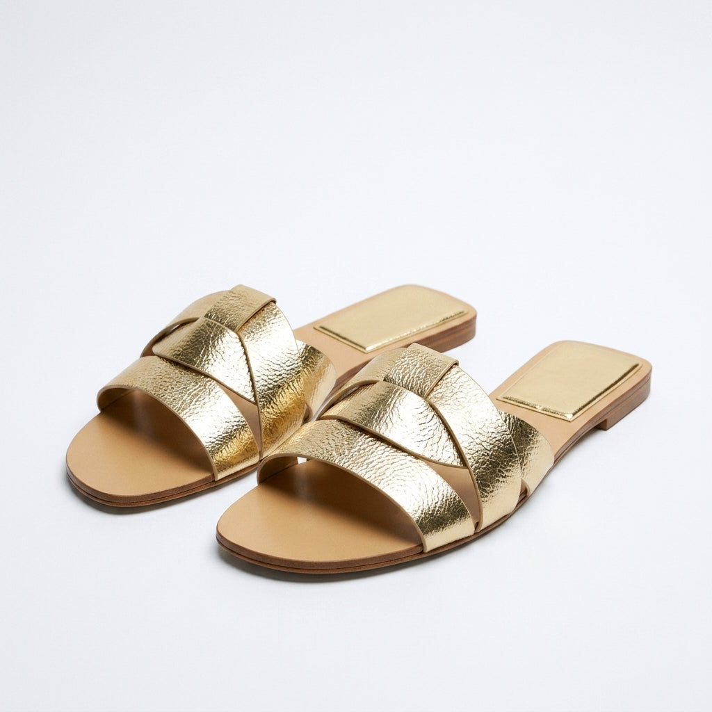 Women's Cross-Strap Flat Sandals |  Simple Versatile Slippers A91