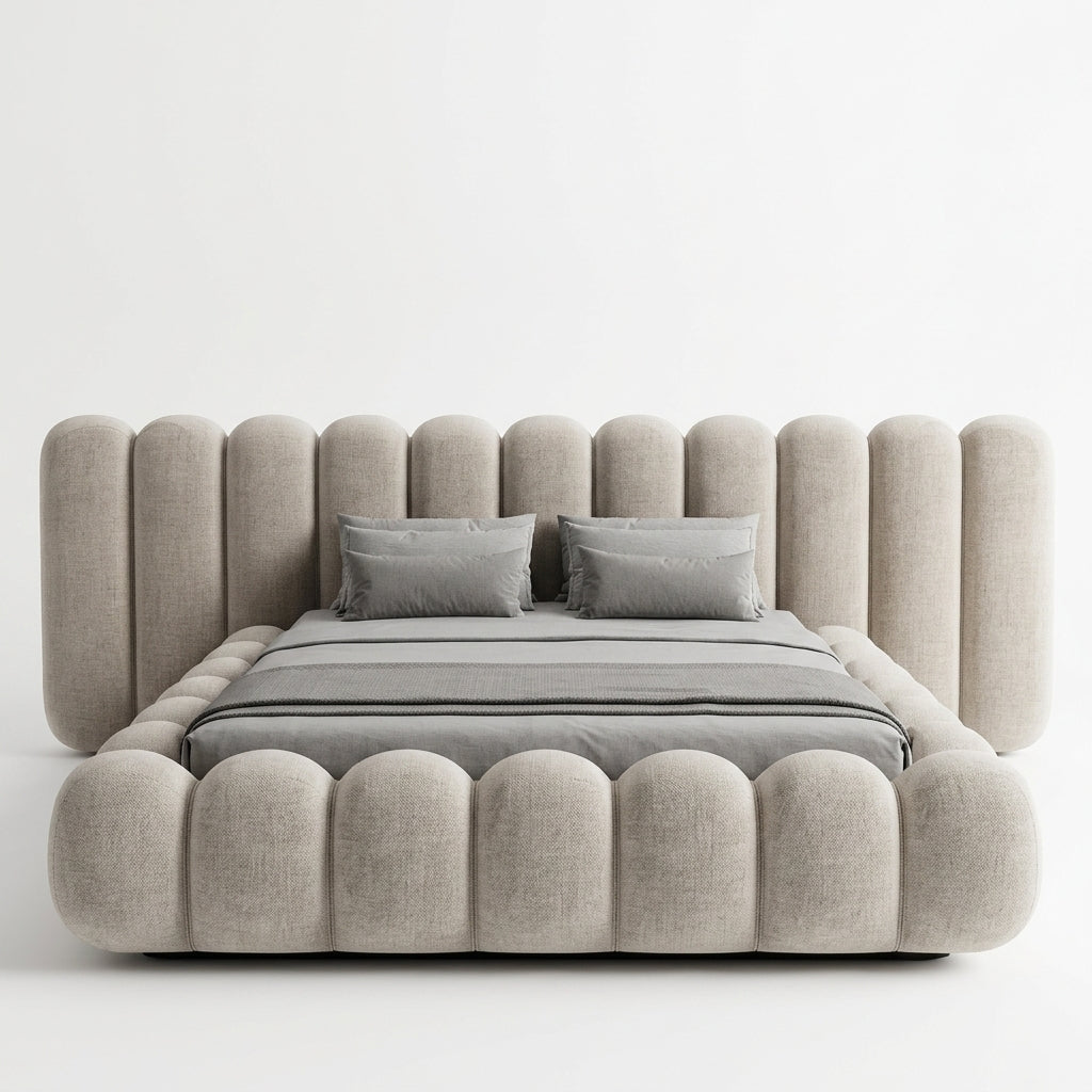Italian Piano Key Upholstered Bed A108