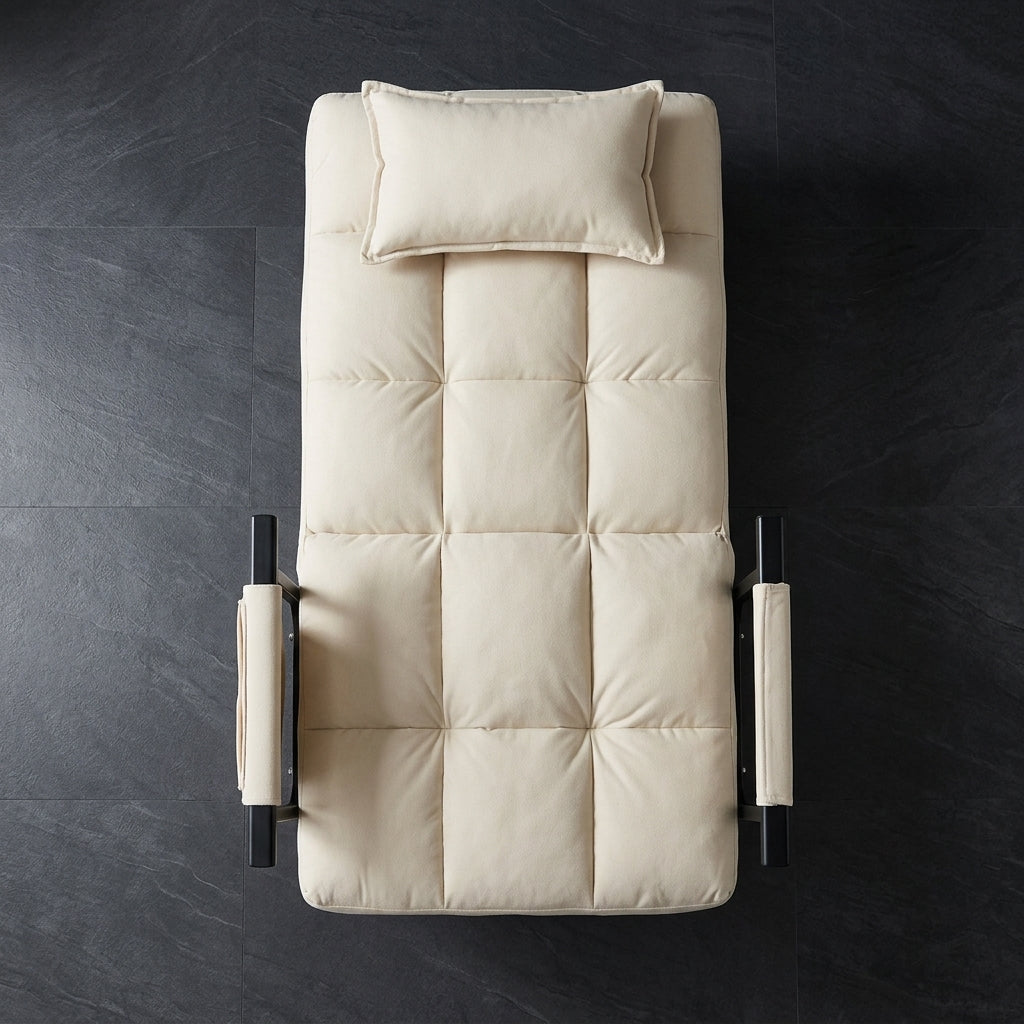 Foldable Convertible Lounge Chair Bed - bed mode top view