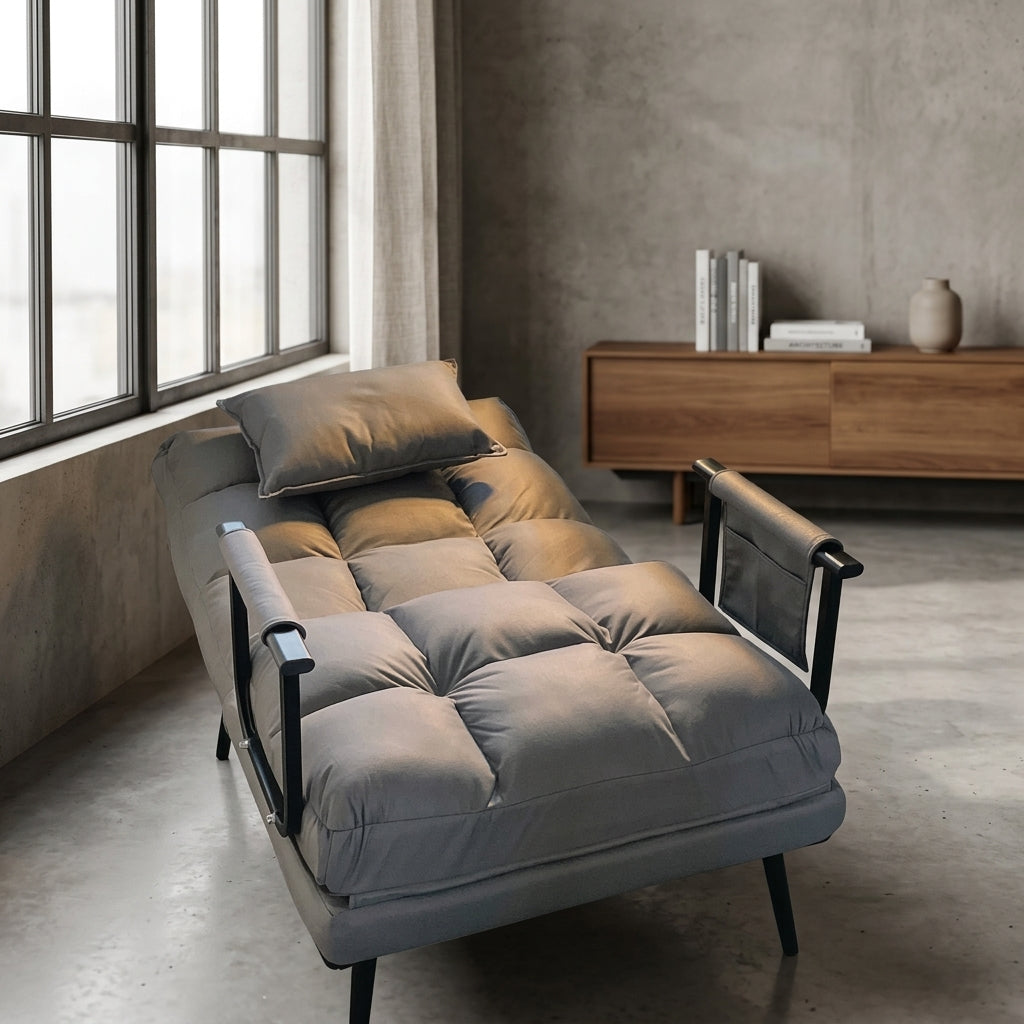 Foldable Convertible Lounge Chair Bed - detail view