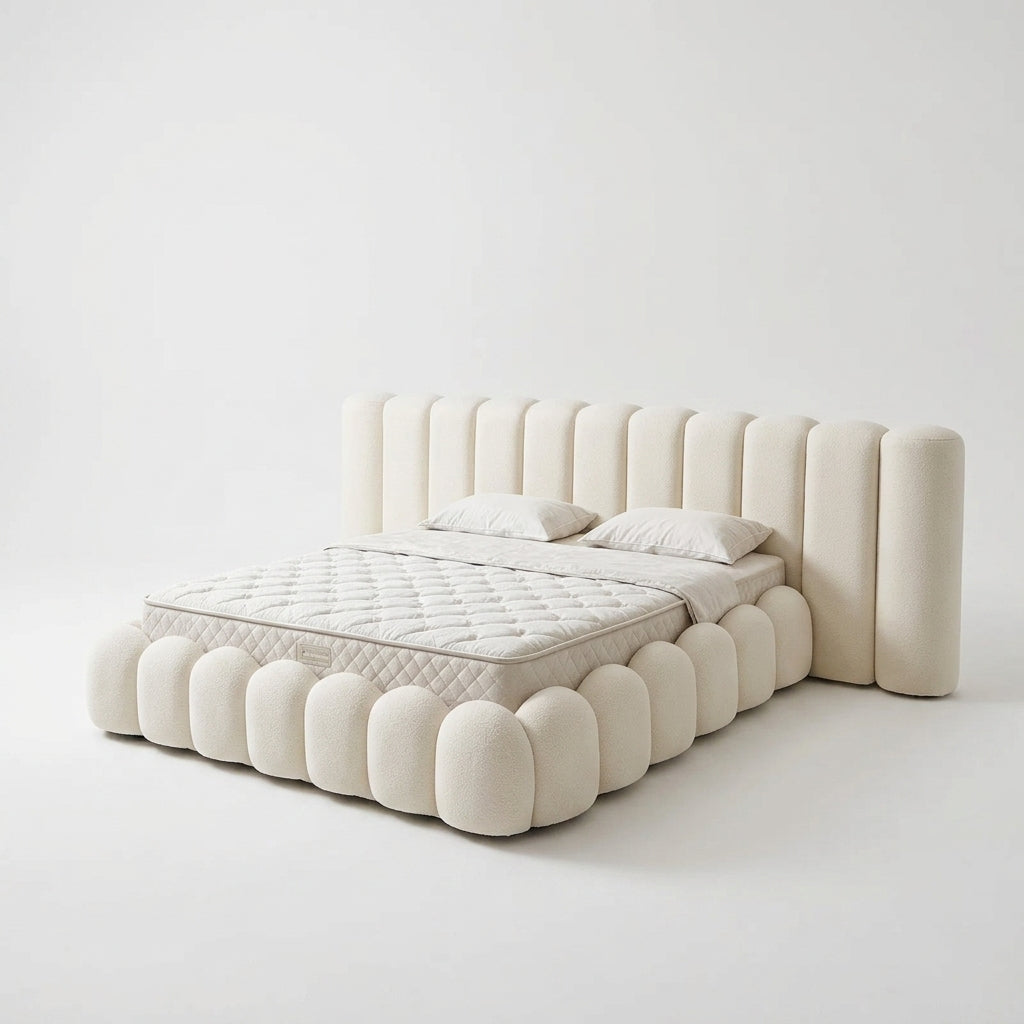 Italian Piano Key Upholstered Bed A108